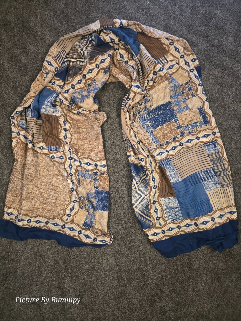 Stanbl Jasmine Vintage Style Faux Patchwork Scarf Wrap 37x47